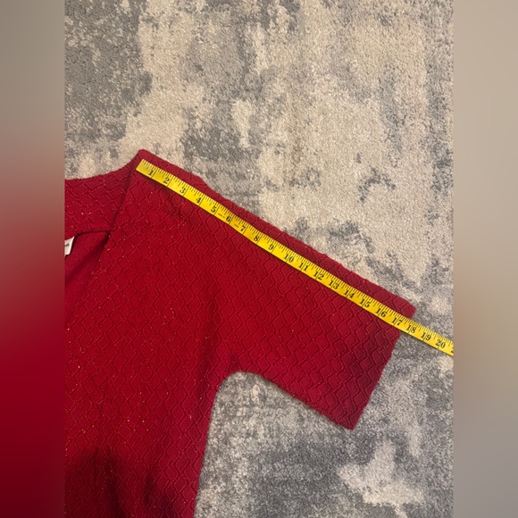Women's Red Open-Front Bon Worth Sweater - Picture 7 of 7